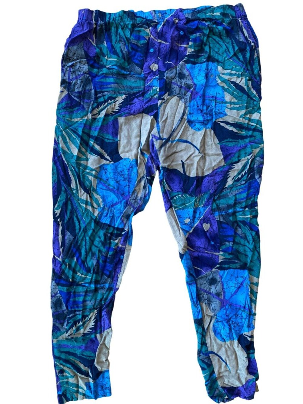 Vintage Forenza 80s Harem Pants Print MC Hammer Rayon Large